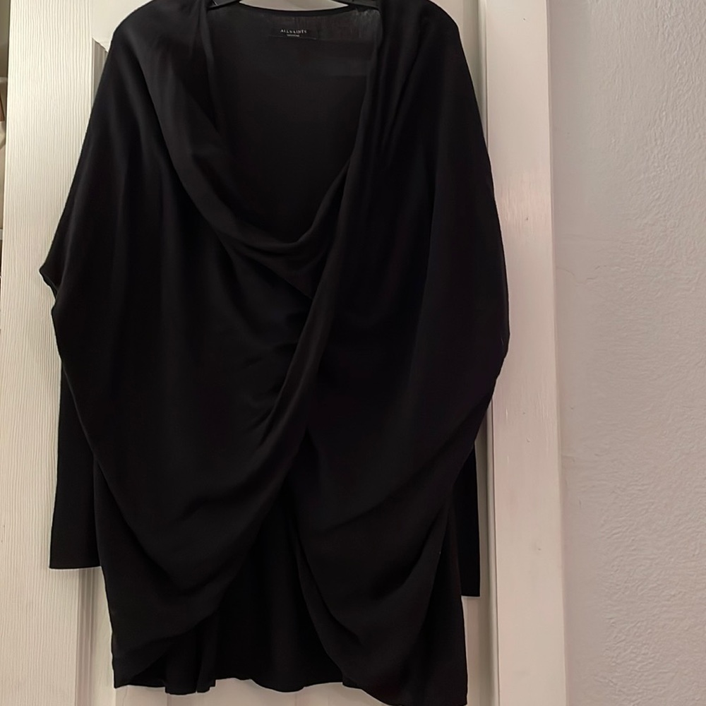 Black long wrap sweater All Saints